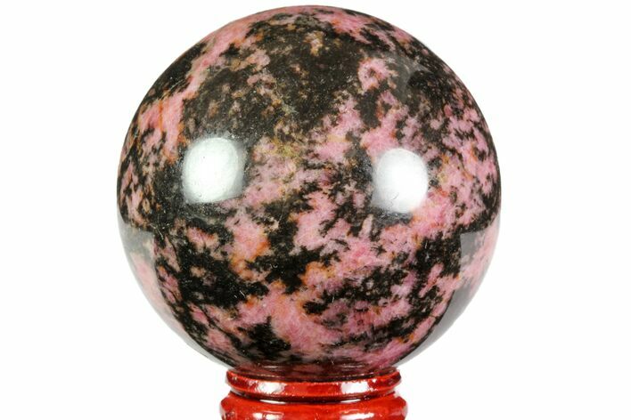 Polished Rhodonite Sphere - Madagascar #78788